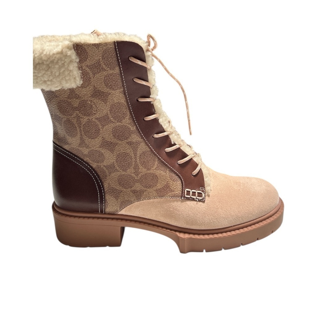 Coach Leighton Signature Shearling Boots